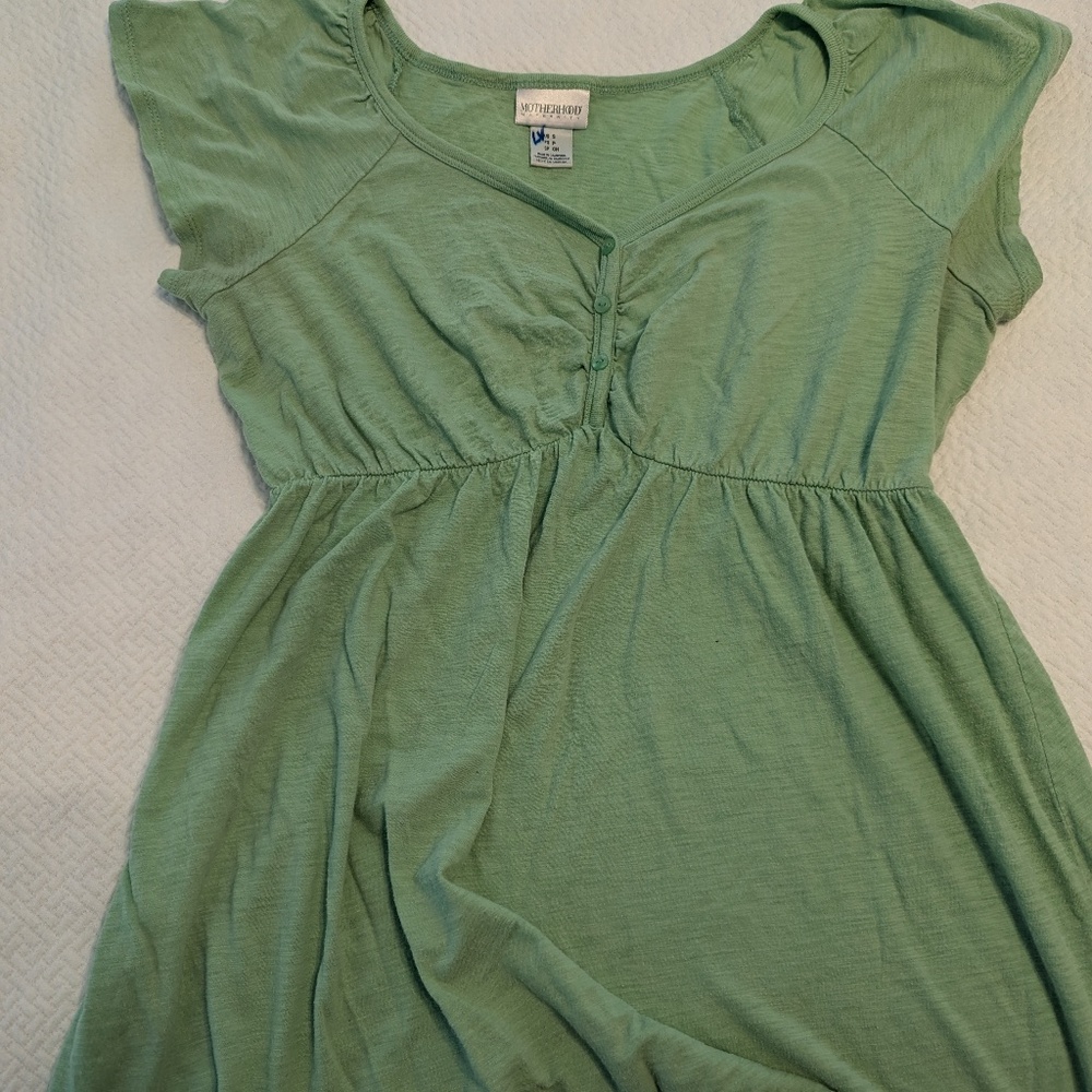 Motherhood Maternity Size Small Green Blouse / Tee
